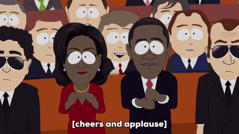 excited barack obama GIF by South Park 