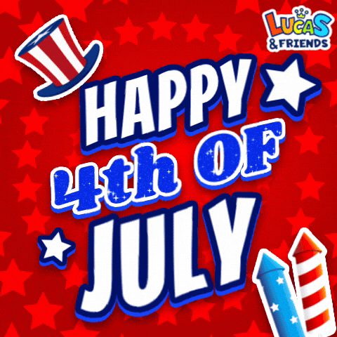 Celebrate Independence Day GIF by Lucas and Friends by RV AppStudios