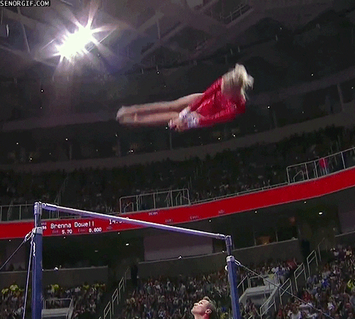 gymnastics fail GIF by Cheezburger