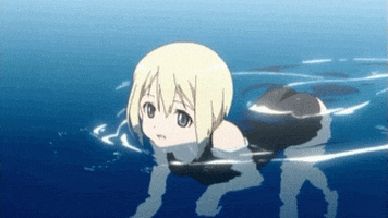 anime girl swimming GIF