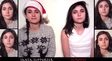 Two Sides of Santa Exposed in Christmas Parody