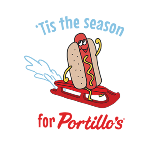 Sledding Hot Dog Sticker by Portillo's Hot Dogs