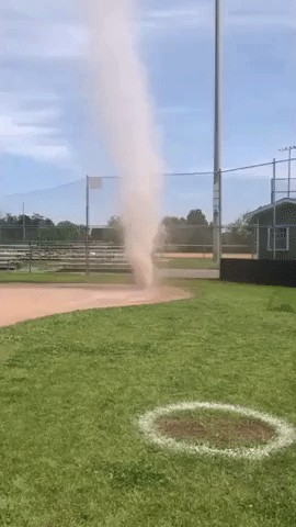 Dust Devil Forms on Alabama Softball Field