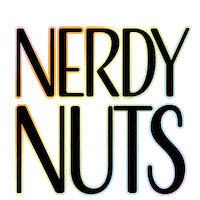nerdynuts logo rainbow black time Sticker
