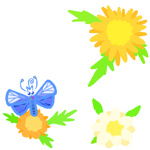Flying Blue Butterfly Sticker by miyrumiyru