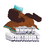 Happy Birthday Sticker by Afro Unicorn