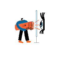 Eyes Orange Sticker by IOLLA