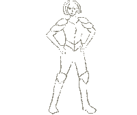 marisa_martin fight transformation strong woman line drawing Sticker