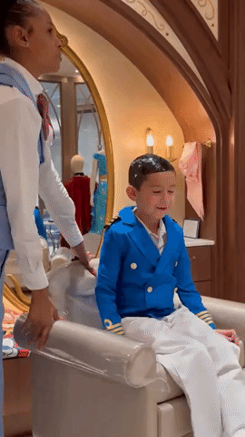 Young Boy Amazed by Captain Mickey Makeover