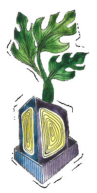 Flower Pot Illustration Sticker