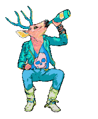 Drink Deer Sticker by Gifes Con Ensalada
