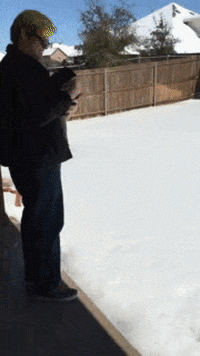 cat snow GIF