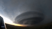 Lightning Flashes Through Supercell Swirling Over Kansas