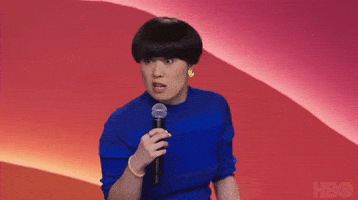 Stand Up Hair Flip GIF by Atsuko Okatsuka
