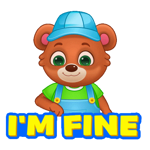 Its Fine Ok Sticker by Lucas and Friends by RV AppStudios