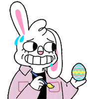 Nervous Easter Bunny Sticker by Holler Studios