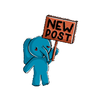 New Post Elephant Sticker by Dramblys