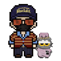 Cat Day Pixel Sticker