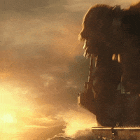 GodzillaVsKong fight surprise godzilla roar GIF