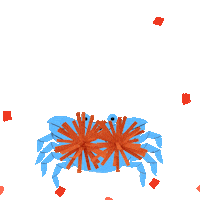 Blue Crab Celebration Sticker by Lorraine Nam