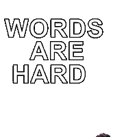 Words Are Hard Sticker by JoelFreemanFitness