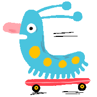 skate skateboard Sticker by Linzie Hunter