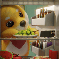 thedogefrens food eating phone foodie GIF