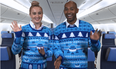 flying santa claus GIF by KLM