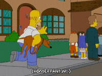 homer simpson running GIF