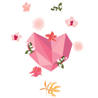 Stewsha love heart romance flowers Sticker