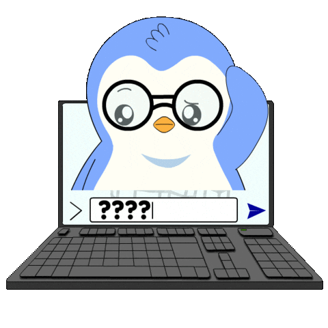 Confused Question Mark Sticker by Pudgy Penguins