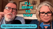 Raise Your Glass Drinking Wine GIF by Linda Rey & Trevor