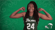 women's basketball flex GIF by GreenWave