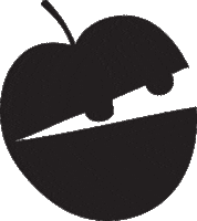 Black Apple Sticker by Seaesta Surf