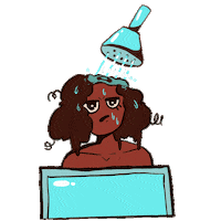 Black Girl Shower Sticker