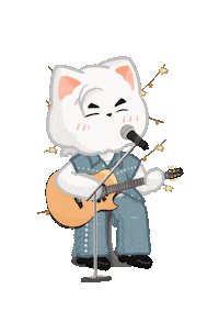 JulieAite guitar samoyed mile mumu Sticker