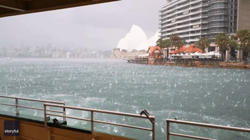 Hailstones Churn Water in Sydney Harbour Amid Summer Storms