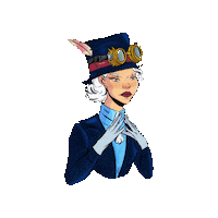 Steampunk Magnolia Sticker by Helena Gaessler Autorin