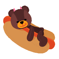 Sleepy Hot Dog Sticker by Yeremia Adicipta