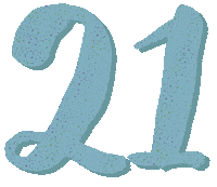 Twenty One Number Sticker by Pani Dominika