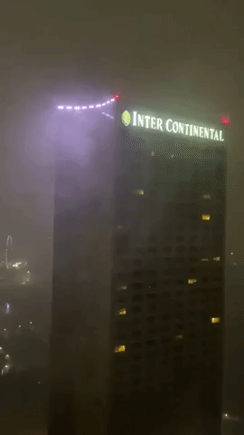 Strong Wind and Rain Hits Downtown Miami as Tropical Storm Eta Makes Landfall
