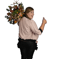 Girl Flowers Sticker by Hanneke Frankema