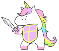 LunaRucola unicorn sword knight shield Sticker