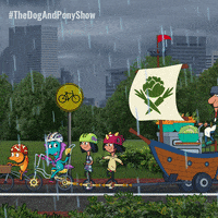 TreehouseDirect dog rain pony raining GIF