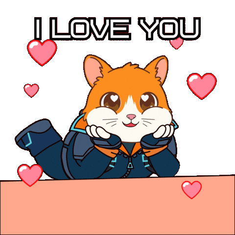 I Love You Hearts Sticker by Hamieverse