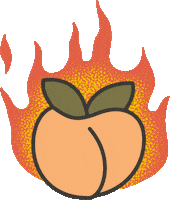 Hot Sauce Peach Sticker by redclayhotsauce