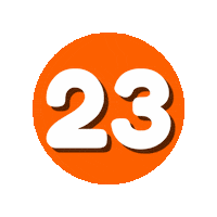 Orange Number Sticker