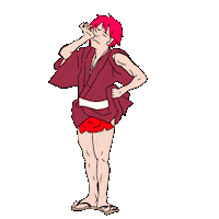 cheeemum てやんでぃ 男じぶん女じぶん 江戸っ子 赤ふん Sticker