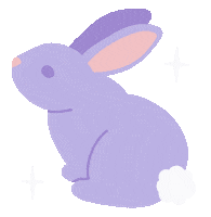 Mushydoodle sparkle purple rabbit easter Sticker