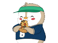 Hungry Pizza Time Sticker by Pudgy Penguins